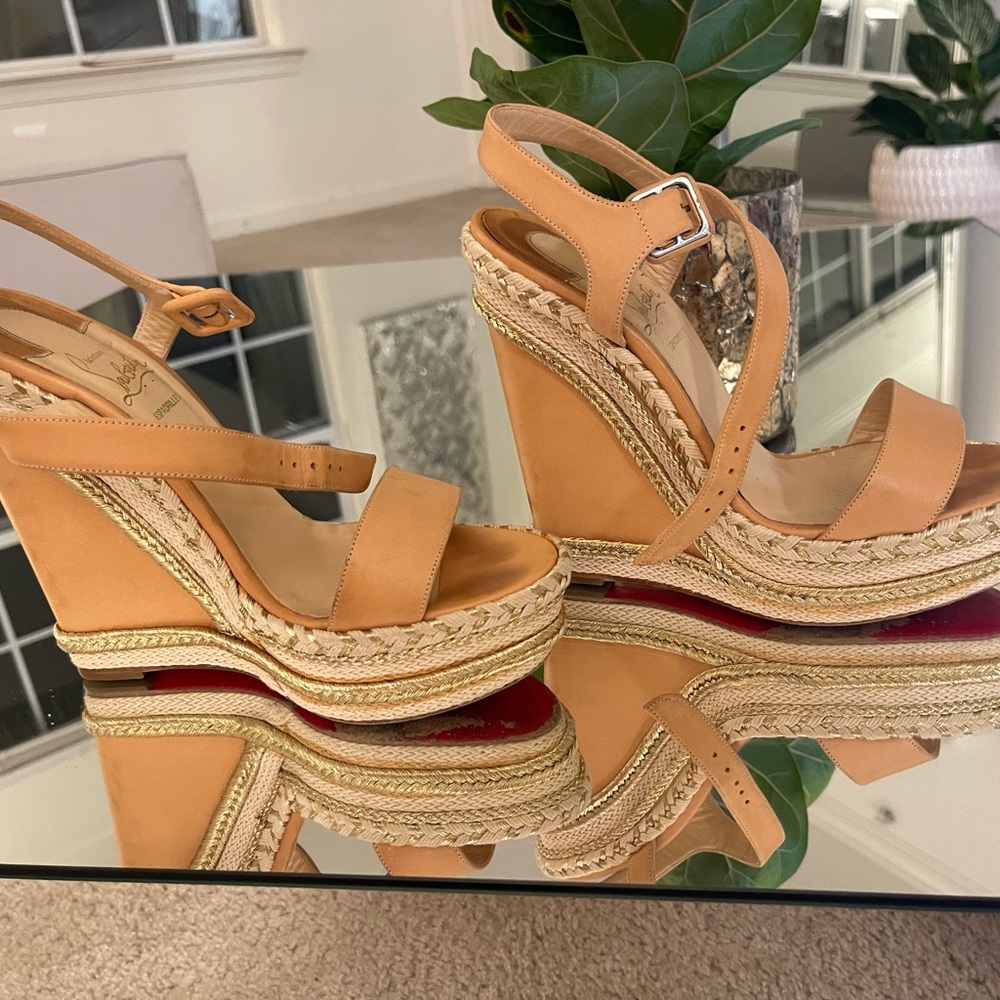 Christian Louboutin Leather Platform Wedge
